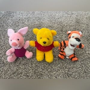 Vintage Sears Walt Disney Company Winnie the Pooh Bear, Piglet, Tigger Plush 6"